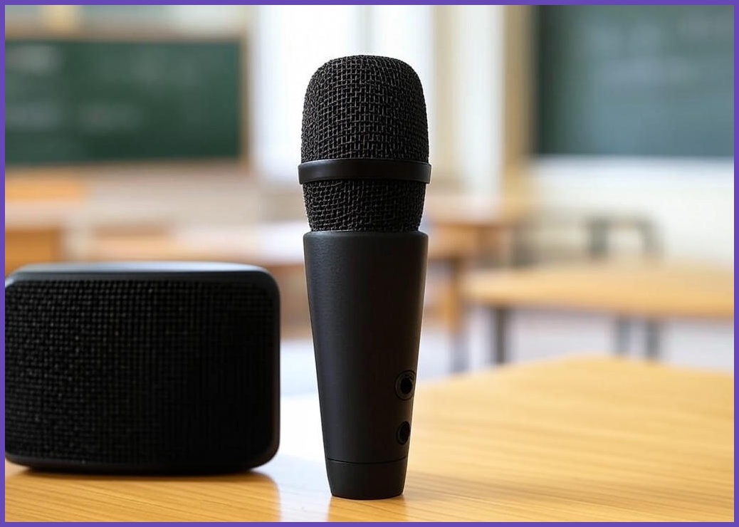 엔플로 강의용 무선 마이크 휴대용 스피커 일체형 학교 수업, 블랙 - 이미지 1